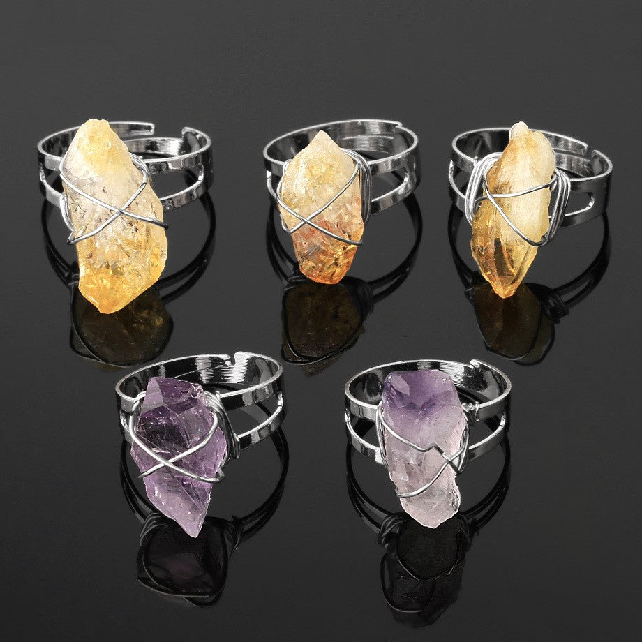 Natural Stone Crystal Ring