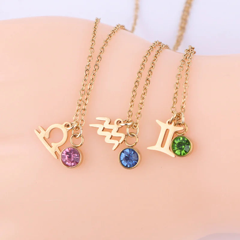 Zodiac Birthstone | Gold Necklace