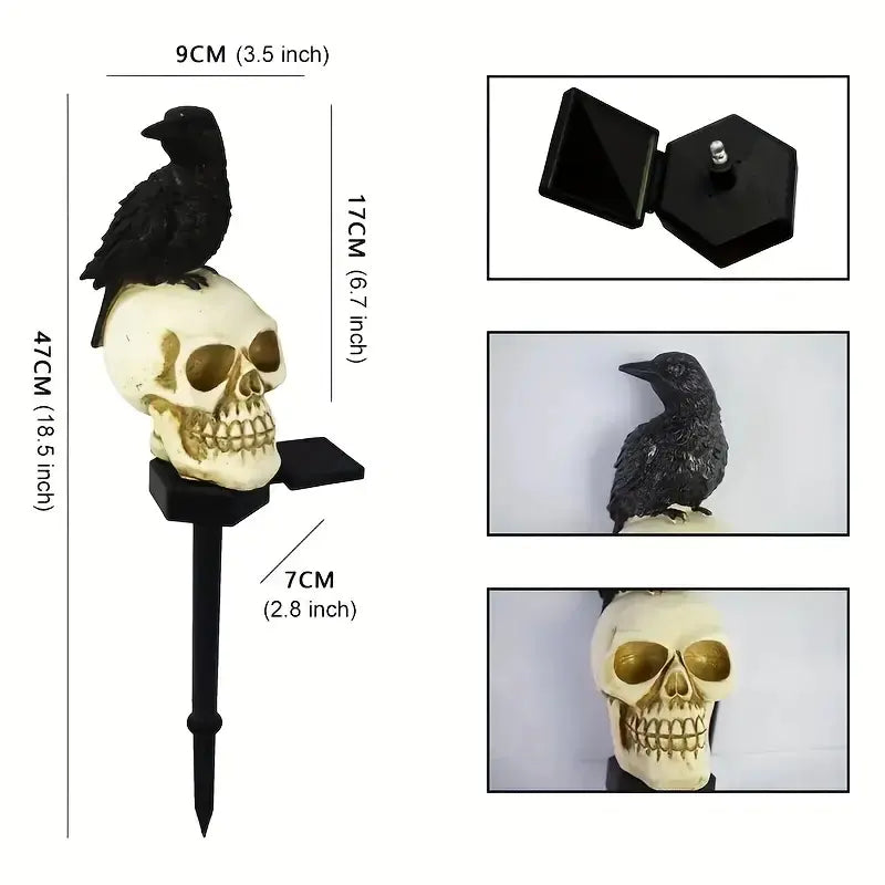Witch’s Crow & Skull Solar Light