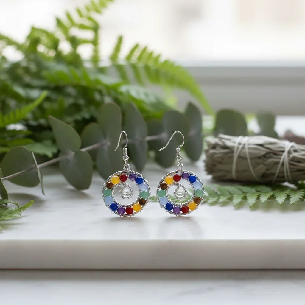 Spiral Chakra Earrings - Sorceress Sanctuary