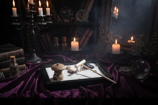 Zen Sand Tray Meditative Decor - DIY Miniature Art Piece Sorceress Sanctuary