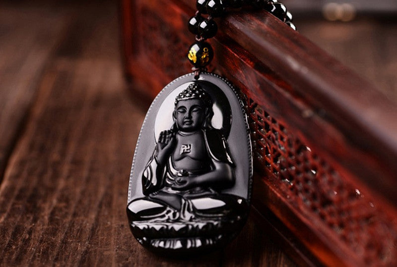 Obsidian Amitabha Pendant | Zodiac Luck