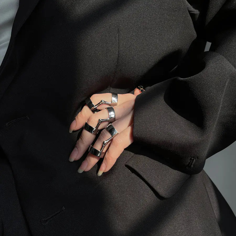 Wiccan Metal Flex Knuckle Ring