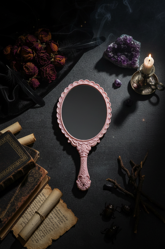 Korean Palace Retro Handle Cosmetic Mirror Sorceress Sanctuary