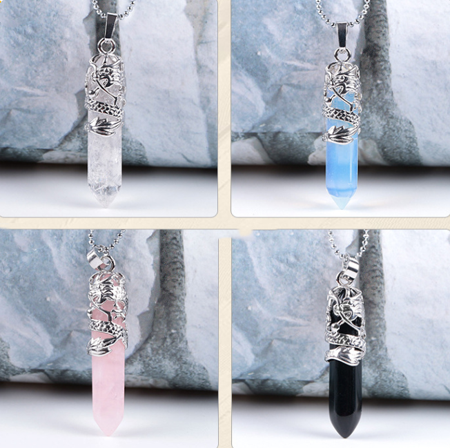 Stone Dragon Totem | Crystal Necklace