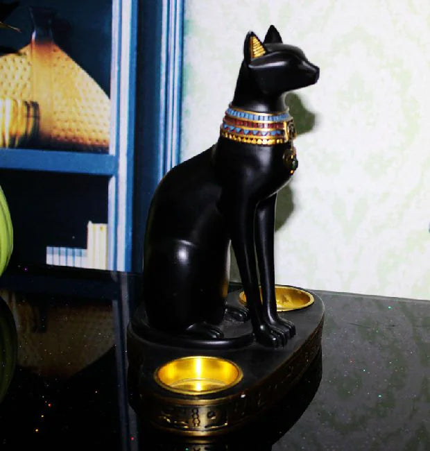 Egyptian Cat Candle Holder
