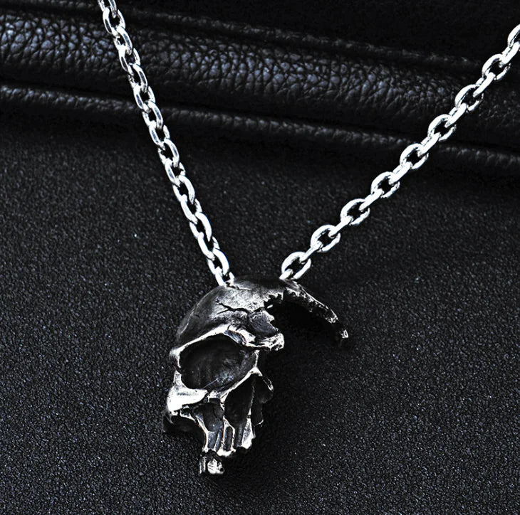 Half Face Skull Necklace