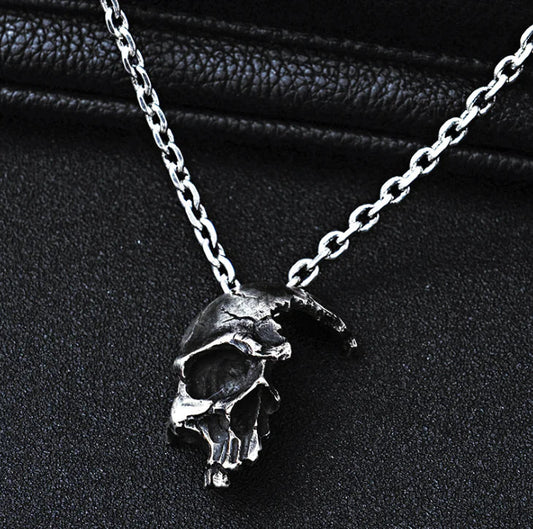 Half Face Skull Necklace Sorceress Sanctuary