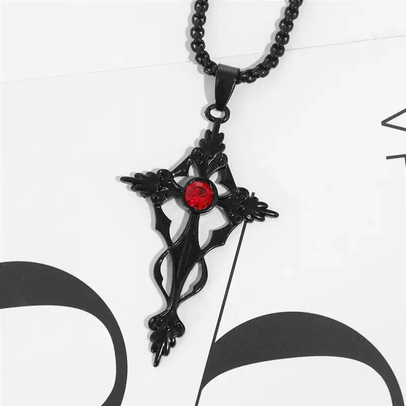Black Cross Vampire Necklace Sorceress Sanctuary