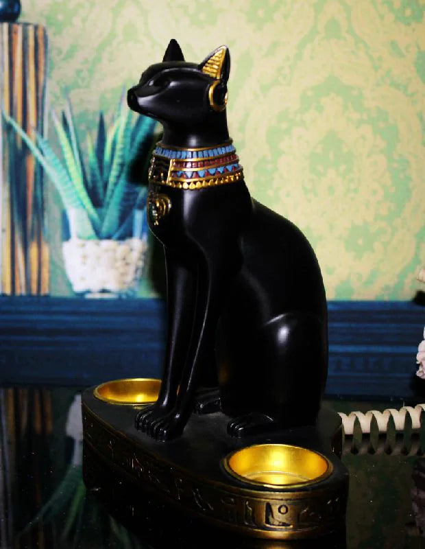 Egyptian Cat Candle Holder Sorceress Sanctuary