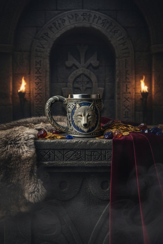 3D Skull Mug - Stainless Steel Knight Coffee Cup Sorceress Sanctuary