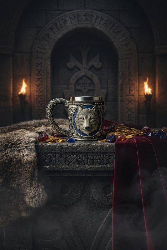 3D Skull Mug - Stainless Steel Knight Coffee Cup Sorceress Sanctuary
