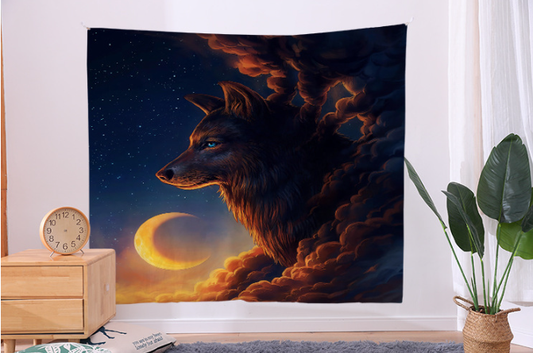 Enchanting Wolf Tapestry Sorceress Sanctuary