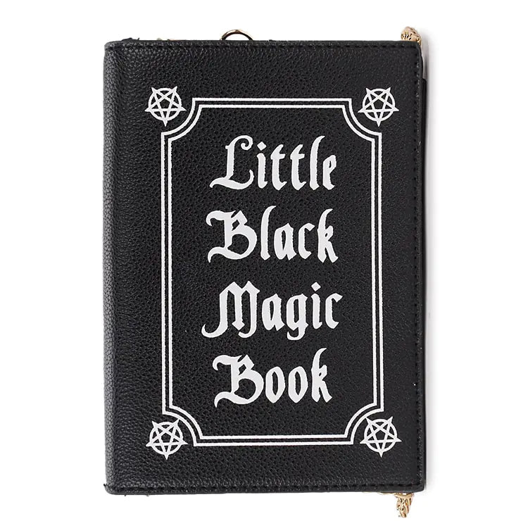 Little Black Magic Book Chain Crossbody Bag for Women Sorceress Sanctuary