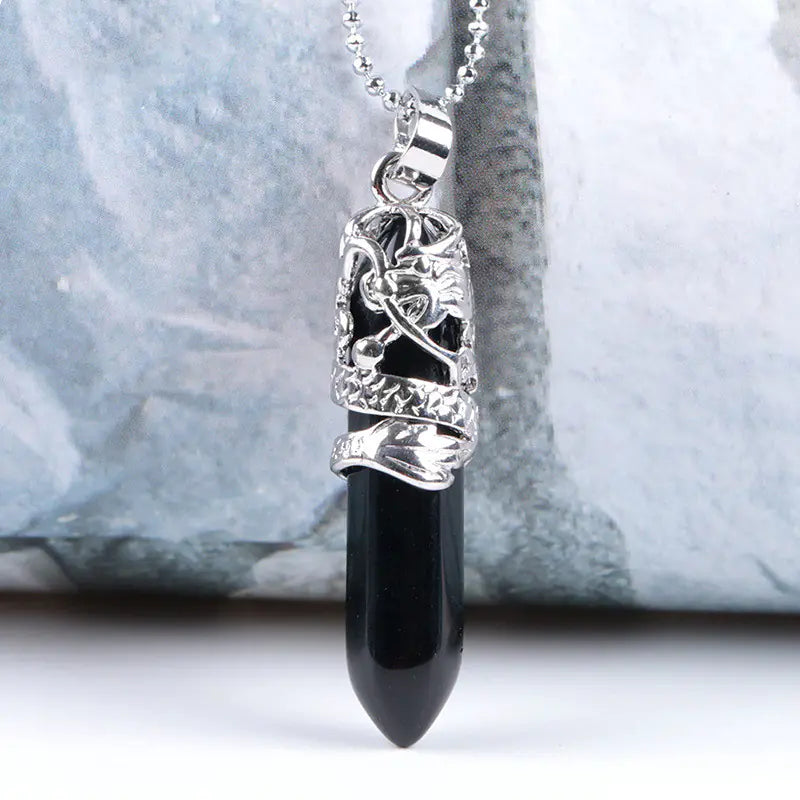 Stone Dragon Totem | Crystal Necklace