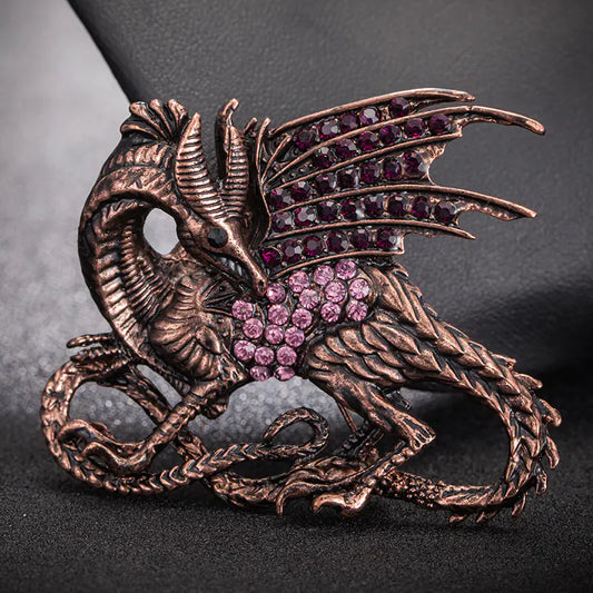 Dragon Rhinestone Brooch