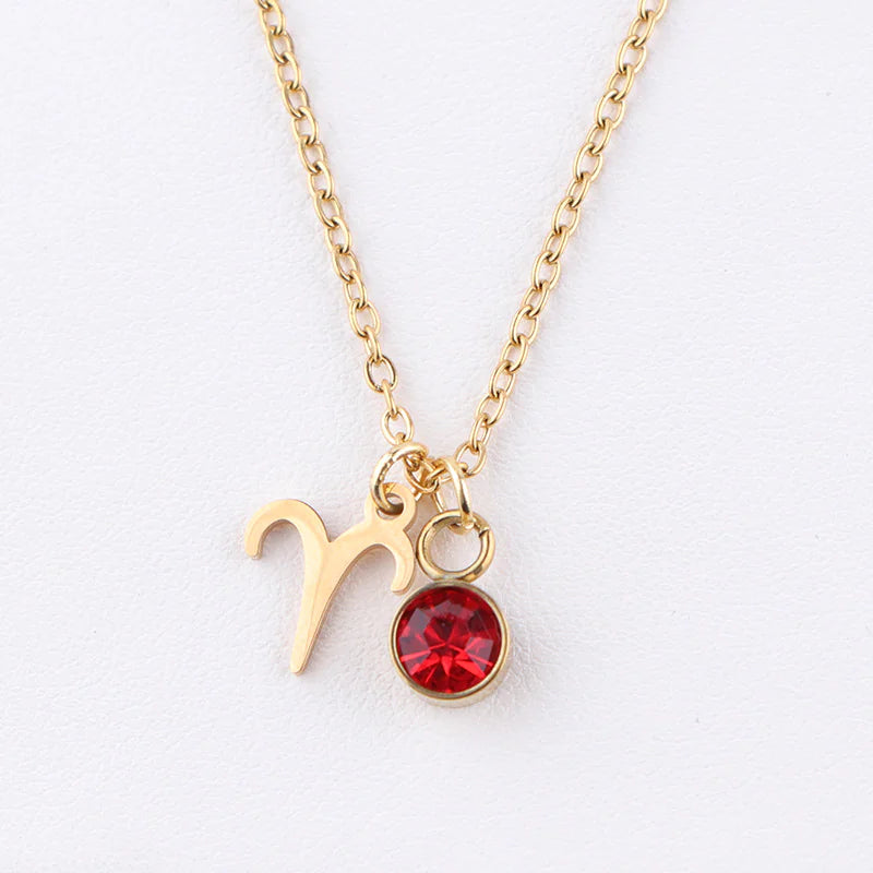 Zodiac Birthstone | Gold Necklace