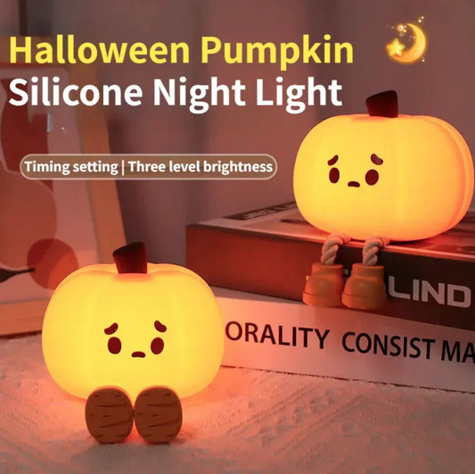 Cute Silicone Halloween Pumpkin Night Light Sorceress Sanctuary
