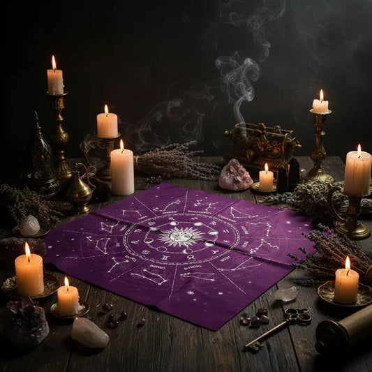 Astrology Tarot Cloth - Sorceress Sanctuary Black-Purple