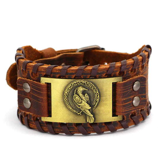 Retro Nordic Bracelet | Viking Cowhide Totem Sorceress Sanctuary