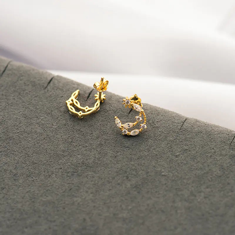 Zircon Moon Earrings