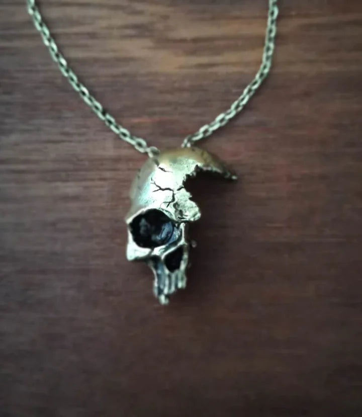Half Face Skull Necklace Sorceress Sanctuary