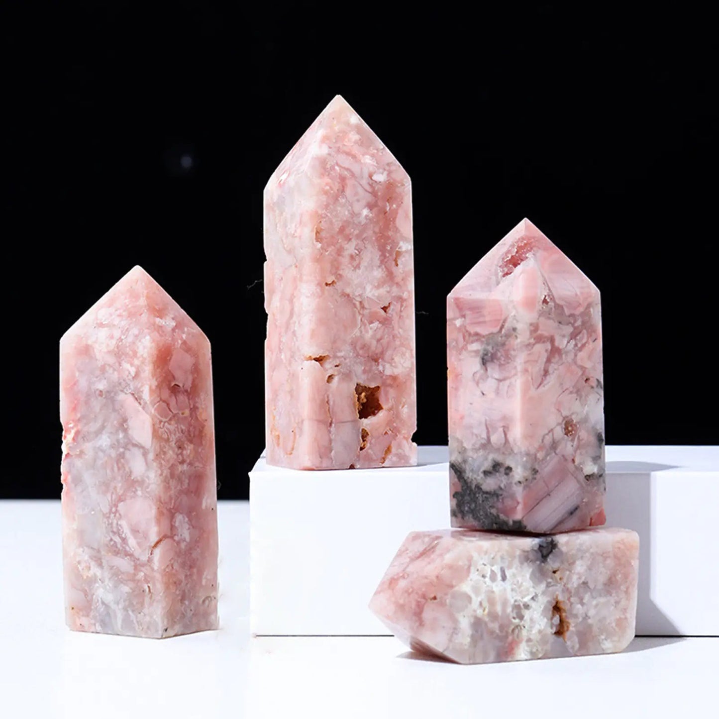 Polished Pink Crystal | Point Column Sorceress Sanctuary