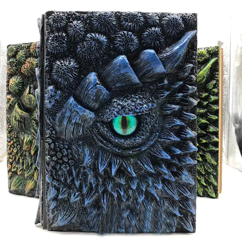 Decorative book with a dragon design on the cover