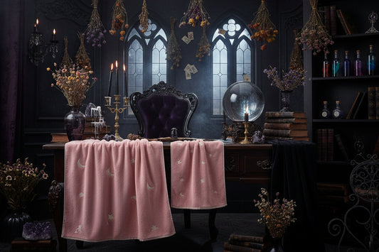 Celestial Towls - Sorceress Sanctuary Gray Star / 34*76cm-Gray Star / 70*140cm-Pink Star / 70*140cm-White Star / 70*140cm-White Star / 34*76cm