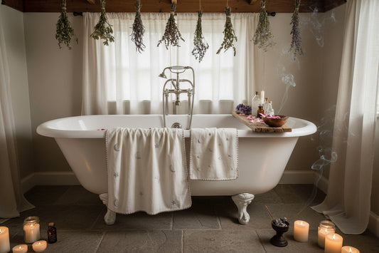 Celestial Towls - Sorceress Sanctuary Gray Star / 34*76cm-Gray Star / 70*140cm-Pink Star / 70*140cm-White Star / 70*140cm-White Star / 34*76cm