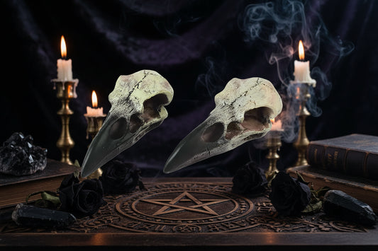 Crow Skull Necklace - Sorceress Sanctuary 28x60mm-18x40mm