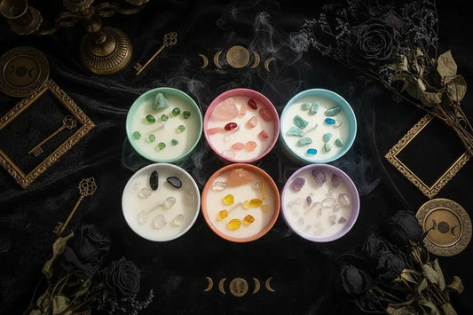 Crystal Flower Candle - Sorceress Sanctuary Colorful Cup Gift Box: 7 * 5cm = diameter * height / Soy wax: fruit blood orange-Colorful Cup Gift Box: 7 * 5cm = diameter * height / Handmade shape: Green Grape-Colorful Cup Gift Box: 7 * 5cm = diameter * height / Crystal Stone: British pear freesia-Colorful Cup Gift Box: 7 * 5cm = diameter * height / Handmade shape: Coffee Fragrance-Colorful Cup Gift Box: 7 * 5cm = diameter * height / Soy wax: Verbena