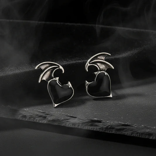 Demon Heart Earrings - Sorceress Sanctuary black-red