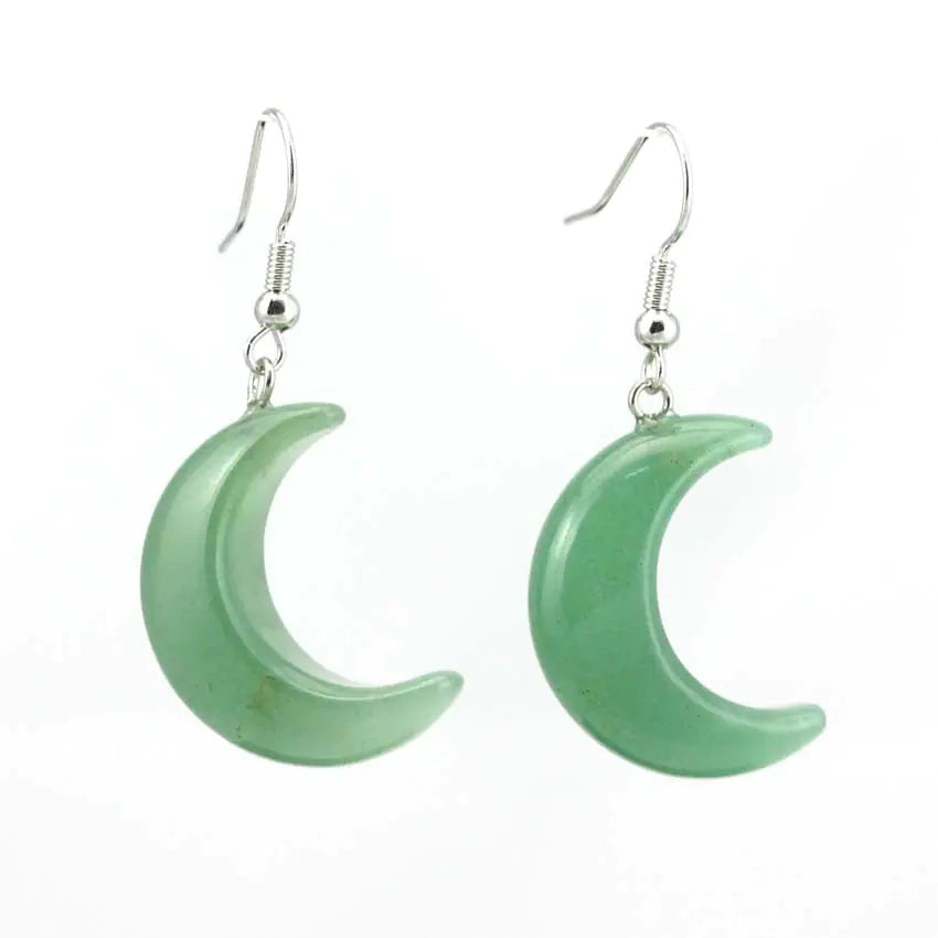 Natural Stone Meniscus Earrings