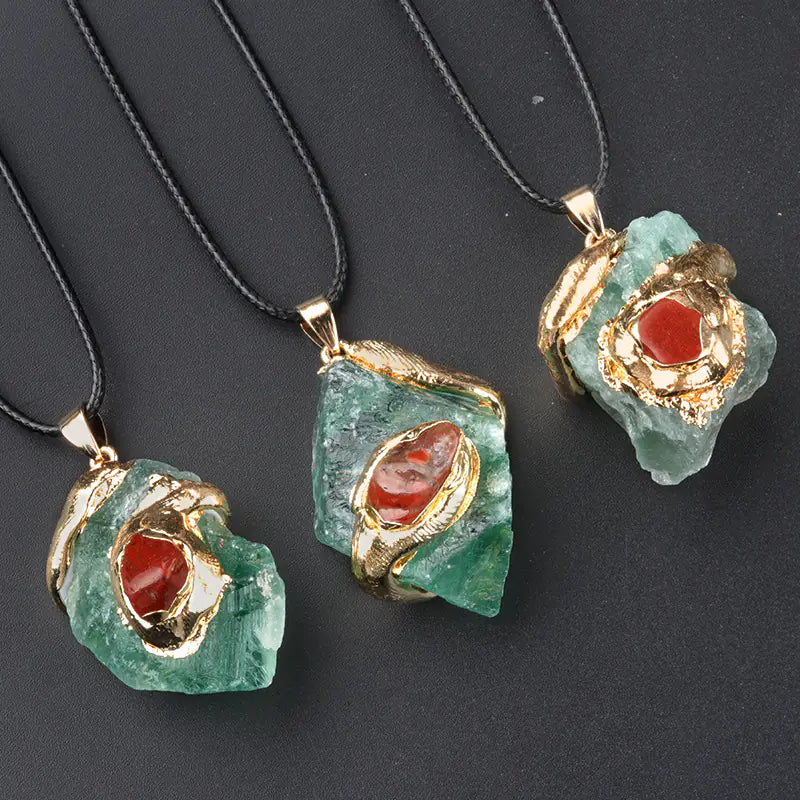 Gilded Crystal Stone Necklace