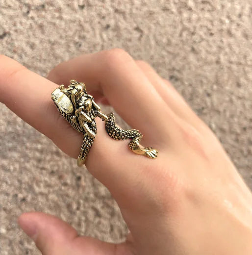 Vintage Dragon Turtle Sculpted Ring Sorceress Sanctuary
