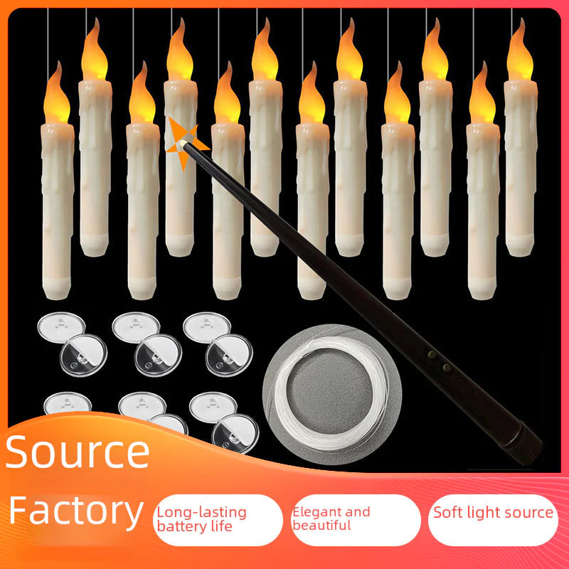 Floating Magic Wand Candle Lights Sorceress Sanctuary