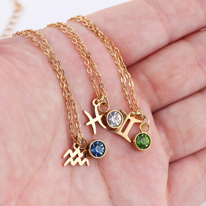 Zodiac Birthstone | Gold Necklace