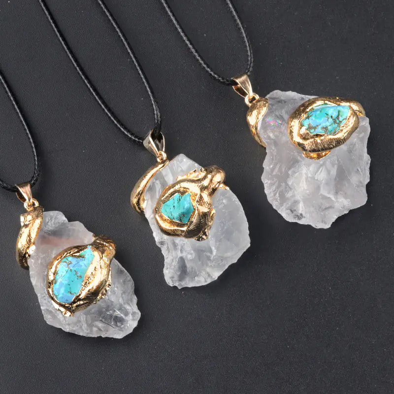 Gilded Crystal Stone Necklace