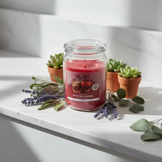 Glass Aromatherapy Candle - Sorceress Sanctuary Apple Cinnamon-Cherry bread-Citrus Cherry-Coffee-Ginger cake