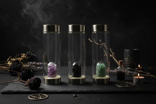 Glass Water Cup - Sorceress Sanctuary Green / 401to500ml-Black / 401to500ml-Pink / 401to500ml-Navy Blue / 401to500ml-Red / 401to500ml