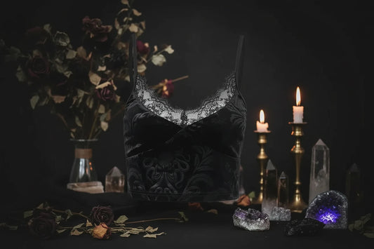 Gothic Lace Top - Sorceress Sanctuary Black / L-Black / M-Black / S