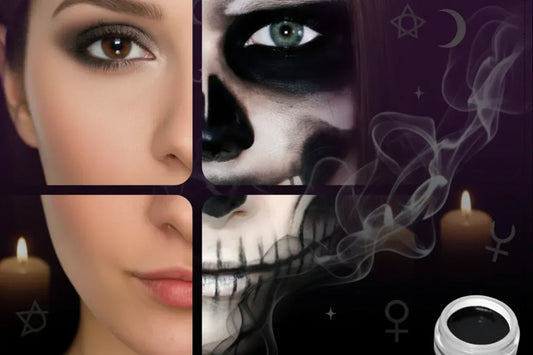 Gothic Makeup Kit - Sorceress Sanctuary White×1pc+Black×1pc+Brush×2pcs/box