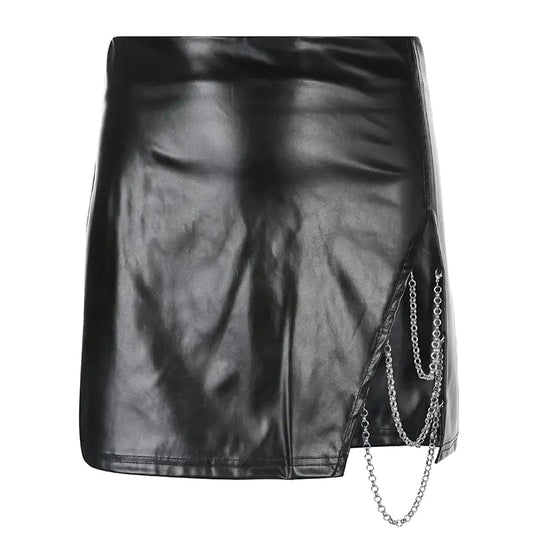 Chain Split Leather Skirt Sorceress Sanctuary