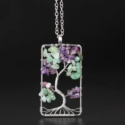 Tree of Life Necklace with Chakra Stones