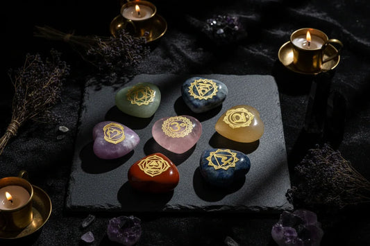 Heart Chakra Crystal Set - Sorceress Sanctuary 7Pcs(Heart) / Assorted Colors-Pink crystal style (set) / Assorted Colors