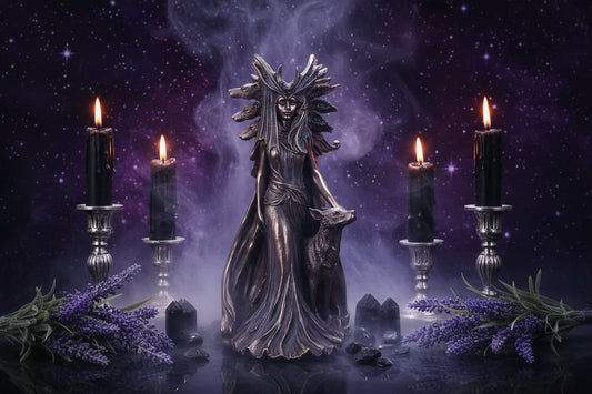 Hecate Statue - Sorceress Sanctuary Hecate Greek Goddess of Magic with Her Hounds
