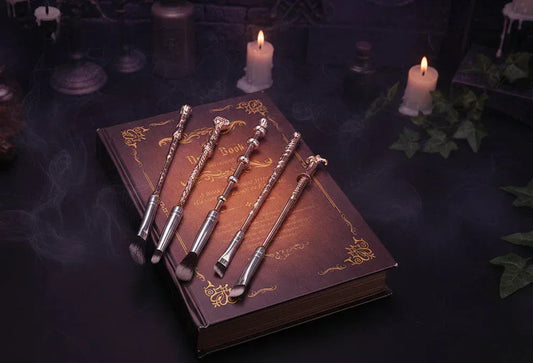 Harry Potter Wand | Makeup Brush Set - Sorceress Sanctuary Black-Rose gold