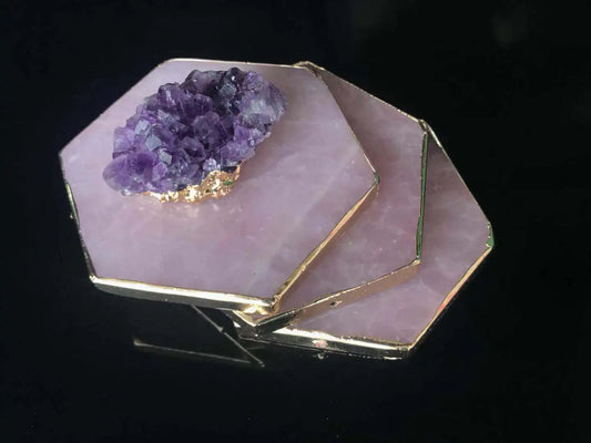 Rose Quartz Coaster Set Sorceress Sanctuary