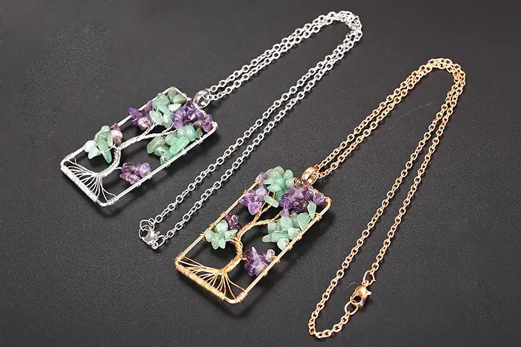 Tree of Life Necklace with Chakra Stones